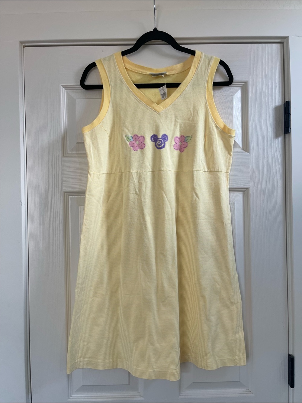 NWT Vintage Women’s Fresh Produce Disney Mickey Mouse Yellow Striped Dress SZ M